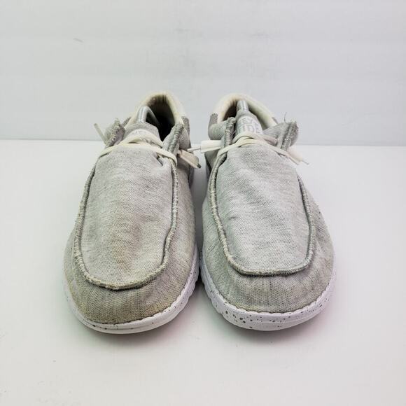 Hey Dude Wally Stitch Mens Size 13 Optic White Slip On Casual Loafer Shoes